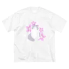 Kotetsu diary(SUZURI店)のラグドール×桜 ビッグシルエットTシャツ