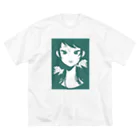 ねむ吉屋のつり目の女の子 ビッグシルエットTシャツ