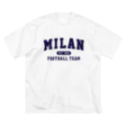 CALCIO1899のミラン_カレッジ風_ネイビー ビッグシルエットTシャツ