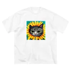 宇宙猫のひまわり猫 Big T-Shirt