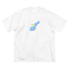 satoayaのアニマルカフェのシ―フードアニマル　クリームソーダジンベイ ビッグシルエットTシャツ