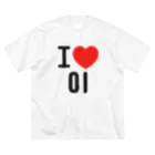 한글팝-ハングルポップ-HANGEUL POP-のI LOVE 이-I LOVE 李・イ- ロゴ ビッグシルエットTシャツ