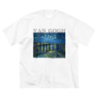 MUGEN ARTのゴッホ　ローヌ川の星月夜　Van Gogh / Starry Night Over the Rhône  ビッグシルエットTシャツ