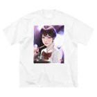 Mahiroshka まひろ朱夏 絵と音楽のドラム少女 ビッグシルエットTシャツ