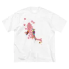 cuuyabowの鯉のぼり・和柄＆スプラッシュ / Red ビッグシルエットTシャツ