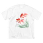 MUGEN ARTの二匹の金魚　小原古邨作品編集　日本のアートTシャツ＆グッズ ビッグシルエットTシャツ