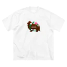 onehappinessのシェルティ　ハイビスカス　onehappiness Big T-Shirt