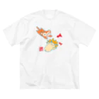 夏中夜話のししこもんきちpukapuka ビッグシルエットTシャツ