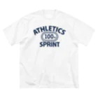 sports_tower スポーツタワーの100メートル競走・短距離走・陸上競技・トラック種目・デザイン・Tシャツ・陸上部・男子・女子・ジュニア・入賞・有力・確実・候補・有望・応援・精神力・集中力・日本人・陸上魂・100m走 ビッグシルエットTシャツ