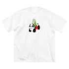 オグチヨーコのパンダカーと鳥さん（オキナインコ） Big T-Shirt