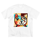 T2 Mysterious Painter's ShopのMysterious Cat ビッグシルエットTシャツ