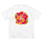 onehappinessのピンシャー　hibiscus　花言葉　onehappiness ビッグシルエットTシャツ