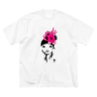 イラストレーターこたけゆか 公式オリジナルグッズのFlower girl Big T-Shirt