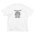 ROUKAの【Agave titanota Classic】前面・黒柄 ビッグシルエットTシャツ