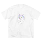 GraLeoの凛々しキャット　 ビッグシルエットTシャツ