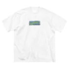 eveningcalmのクレヨンオーロラ ビッグシルエットTシャツ