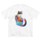 yucca-ticcaの三毛猫 ビッグシルエットTシャツ