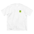 遺伝子組み換え品店のこんど〜むTシャツ｜blue × yellow green ビッグシルエットTシャツ
