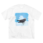 やちよ｜リアル鳥イラストのハシボソガラスさん_2023summer Big T-Shirt