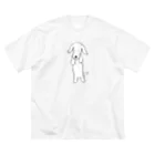 paritoraのミニチュアダックスのハニ君立ち姿モノクロ Big T-Shirt