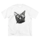 radiohahahaの言い残す事はそれだけか猫 ビッグシルエットTシャツ