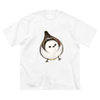 三月うさぎのみせのシマエナガ ビッグシルエットTシャツ