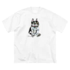 noe_to_meg (ノエとめぐ)のにんまりパイドブヒ ビッグシルエットTシャツ