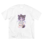 狗牙 啼🦴🐾🦴のたべすぎなっさんSD ビッグシルエットTシャツ