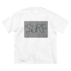 SURF810のSURF 文字(青影) ビッグシルエットTシャツ