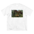 世界美術商店の飢えたライオン / The Hungry Lion Throws Itself on the Antelope Big T-Shirt