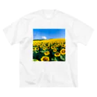 the blue seasonのヒマワリ畑 ビッグシルエットTシャツ