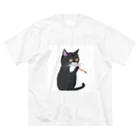 AAAAAのタバコを吸う猫 ビッグシルエットTシャツ