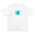 魚大好きマンの空飛ぶ魚 ビッグシルエットTシャツ