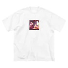 こうちゃんのマカロンを食べるハムスター ビッグシルエットTシャツ