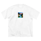 rokuryuuの夜明けの滝と山々の美しい自然風景 Big T-Shirt