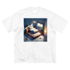 chocobo25whiteの小さくて居心地の良い寝室 ビッグシルエットTシャツ