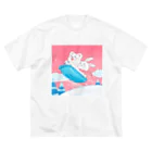 アプリコワークスのくまちゃん・お気に入りのジャンプ場 ビッグシルエットTシャツ