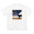 genki-cyatoの火星猫 ビッグシルエットTシャツ