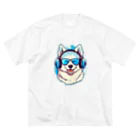 dogsdream8246の夏楽ハスキー ビッグシルエットTシャツ