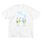 Breezeの青空と向日葵と ビッグシルエットTシャツ