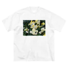 bitpiyoの黄色い薔薇の花 ビッグシルエットTシャツ