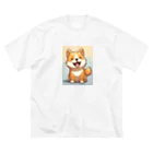 シャオ猫屋の笑う柴犬 ビッグシルエットTシャツ