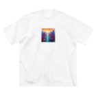 pixel-martの夕日 ビッグシルエットTシャツ