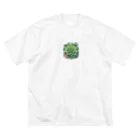 green artist のプランツパラダイス多肉 ビッグシルエットTシャツ