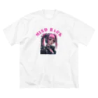 Cyber XXXのサイバーパンク少女　ツインテール ビッグシルエットTシャツ