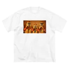 Mottan‘s Art Goods Shopの見ざる・聞かざる・言わざる　See no evil, hear no evil, speak no evil ビッグシルエットTシャツ