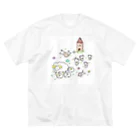 幸せの青い薔薇のぼくじょうのどうぶつ Big T-Shirt