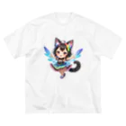 NexDreamの妖精のハロウィンフェス（黒猫2） ビッグシルエットTシャツ