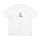 The Triplets Kkittensの三つ子ネコのミント ビッグシルエットTシャツ