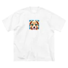 honekazuの青い目の犬 ビッグシルエットTシャツ